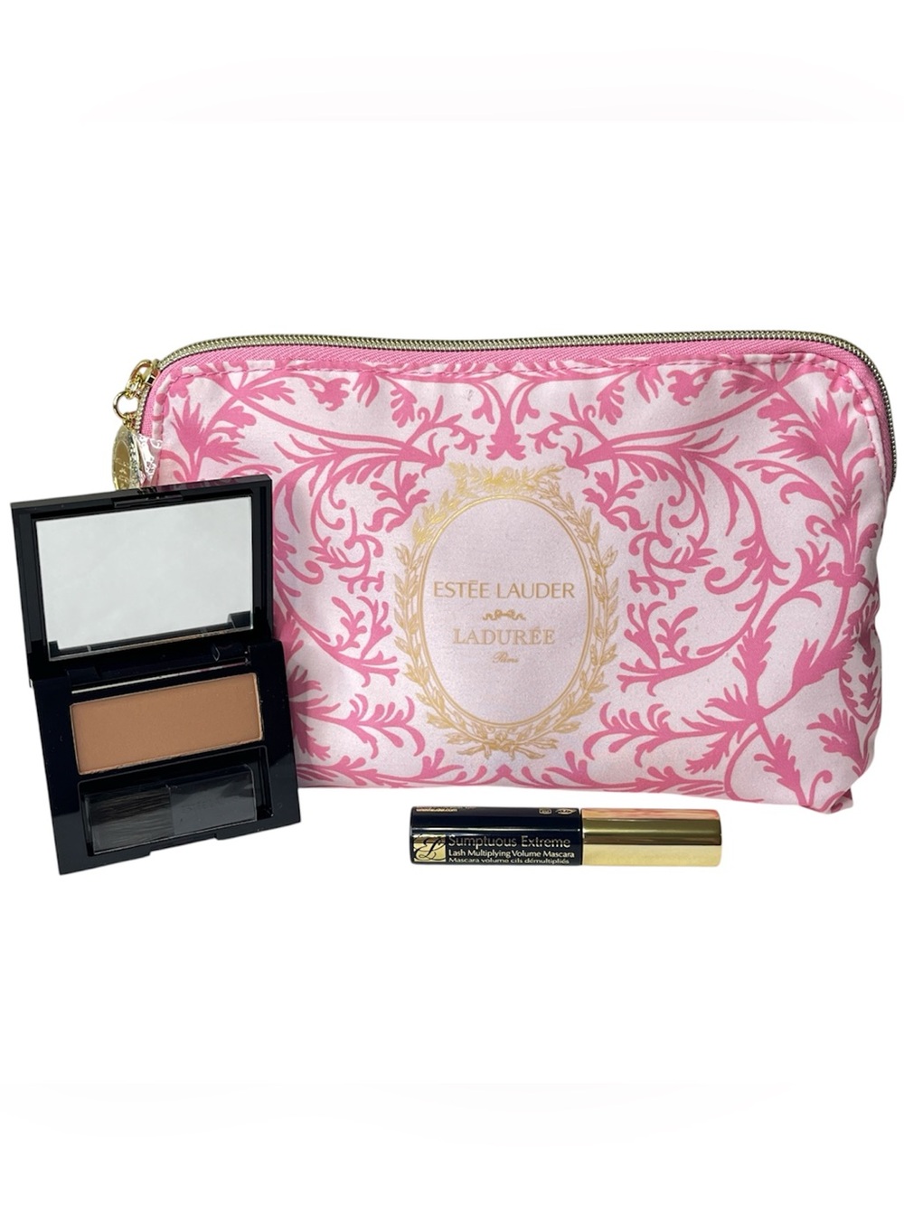 Estee Lauder Bundle Bronze Goddess 02 Medium Powder Bronzer Mini Mascara & Bag